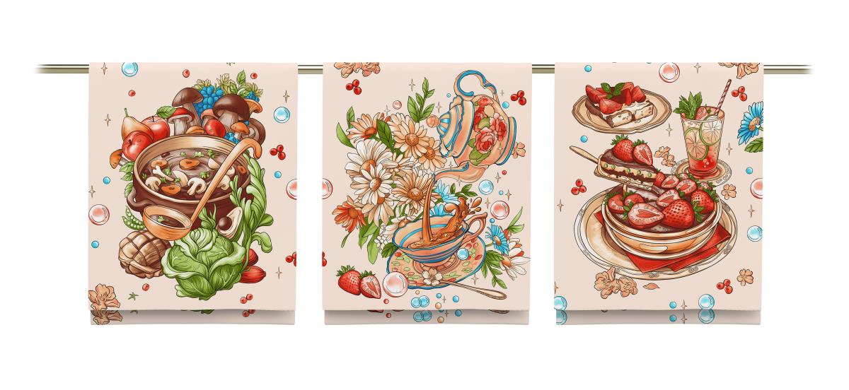 Рогожка 150 см наб рис.29342-1 Вкусности - 1