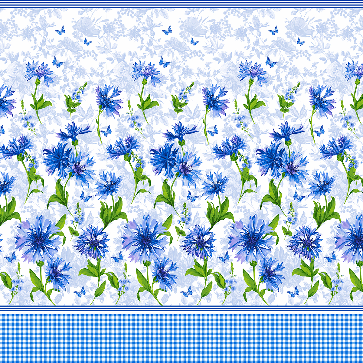 Бязь Премиум 220 см наб рис.6926-1 Корнфлауэр - 1