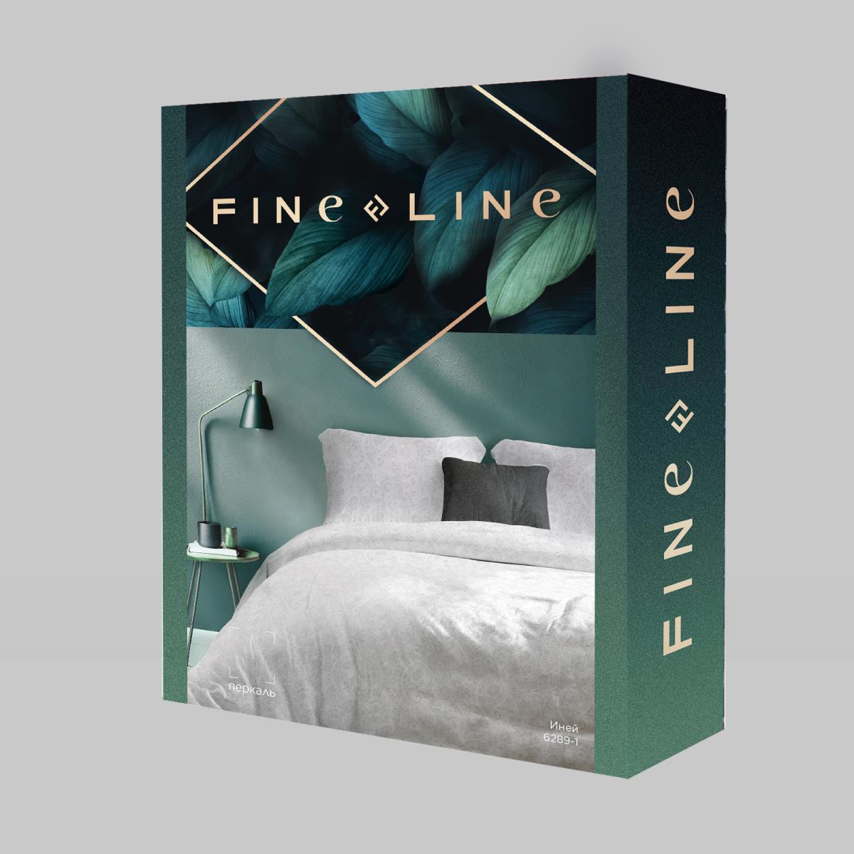 КПБ перкаль Fine Line рис.6289-1 Иней NEW. - 3