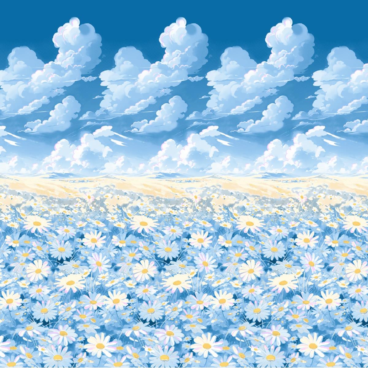 Перкаль 220 см наб рис.72055-1 Воздушные ромашки - 1