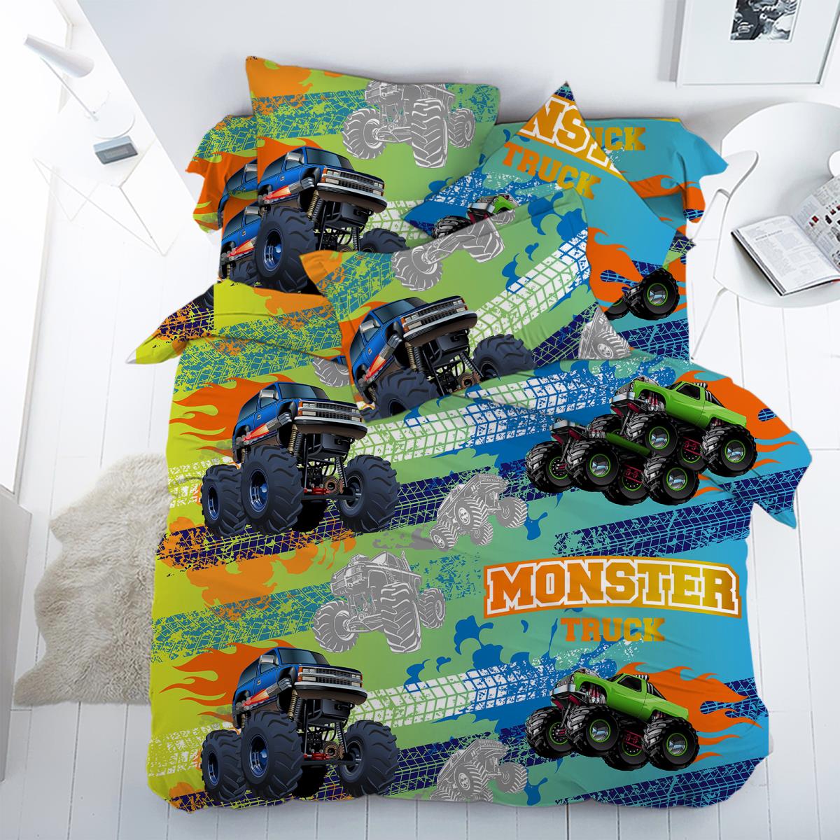 Бязь Премиум 150 см наб рис.13087-1 Монстр трак - 0