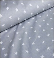 Бязь наб 150 см рис.1700/17 звездочки серый - 0