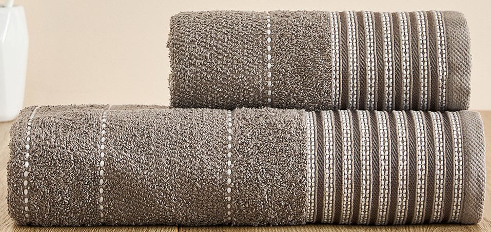 Комплект махровых полотенец FLOOX бордюр Ясмина , серый - 0