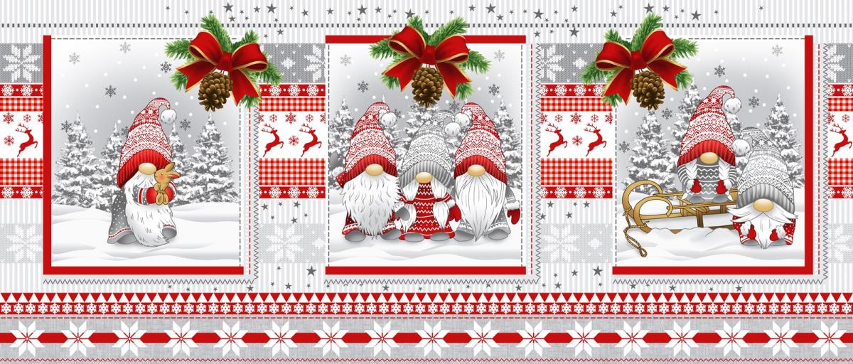 Полотно вафельное 150 см наб рис.29215-1 Гномики - 0