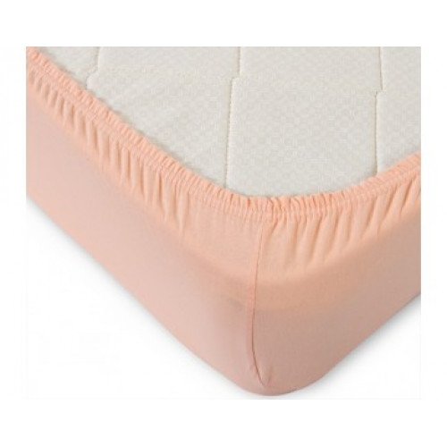 Простыня на резинке трикотаж Персик МЦН - 0