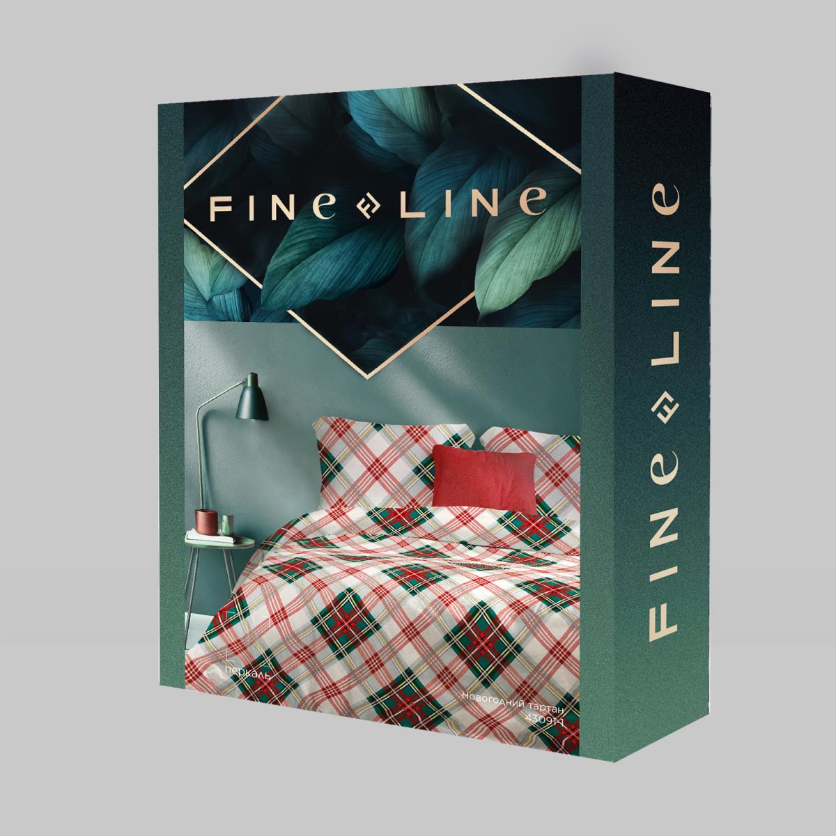 КПБ перкаль Fine Line рис.43091-1 Новогодний тартан - 3