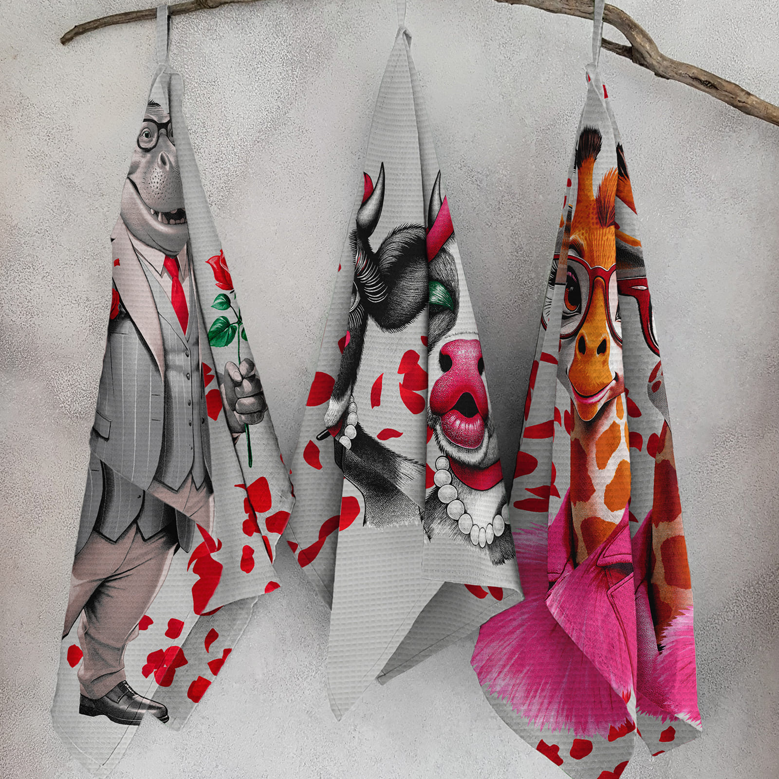 Полотно вафельное 150 см наб рис.29481-1 Любовь - 2