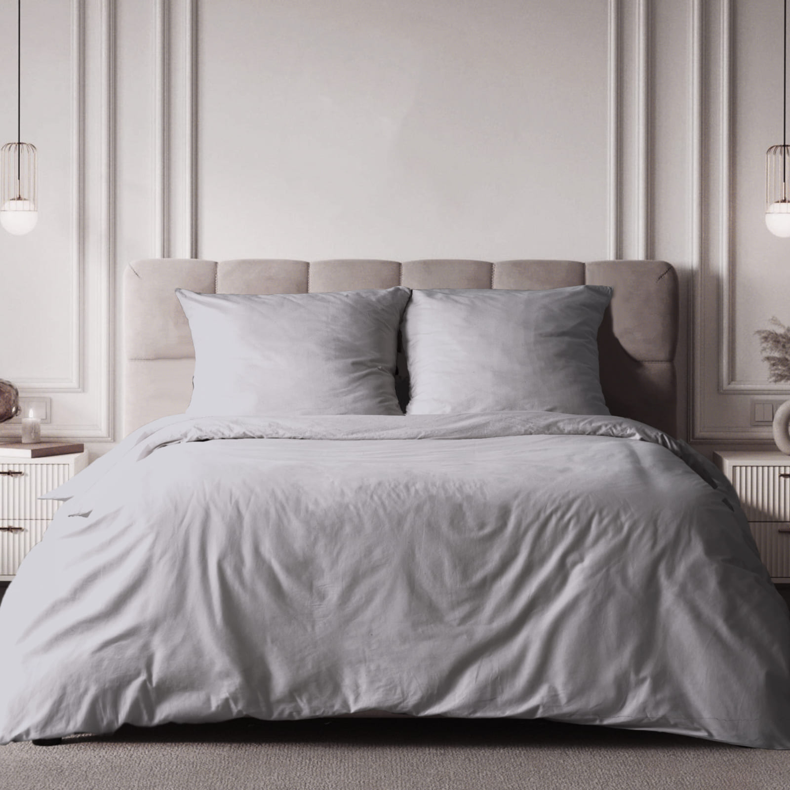 Бязь Премиум 220 см г/к рис.86008-99 светло-серый АК - 0