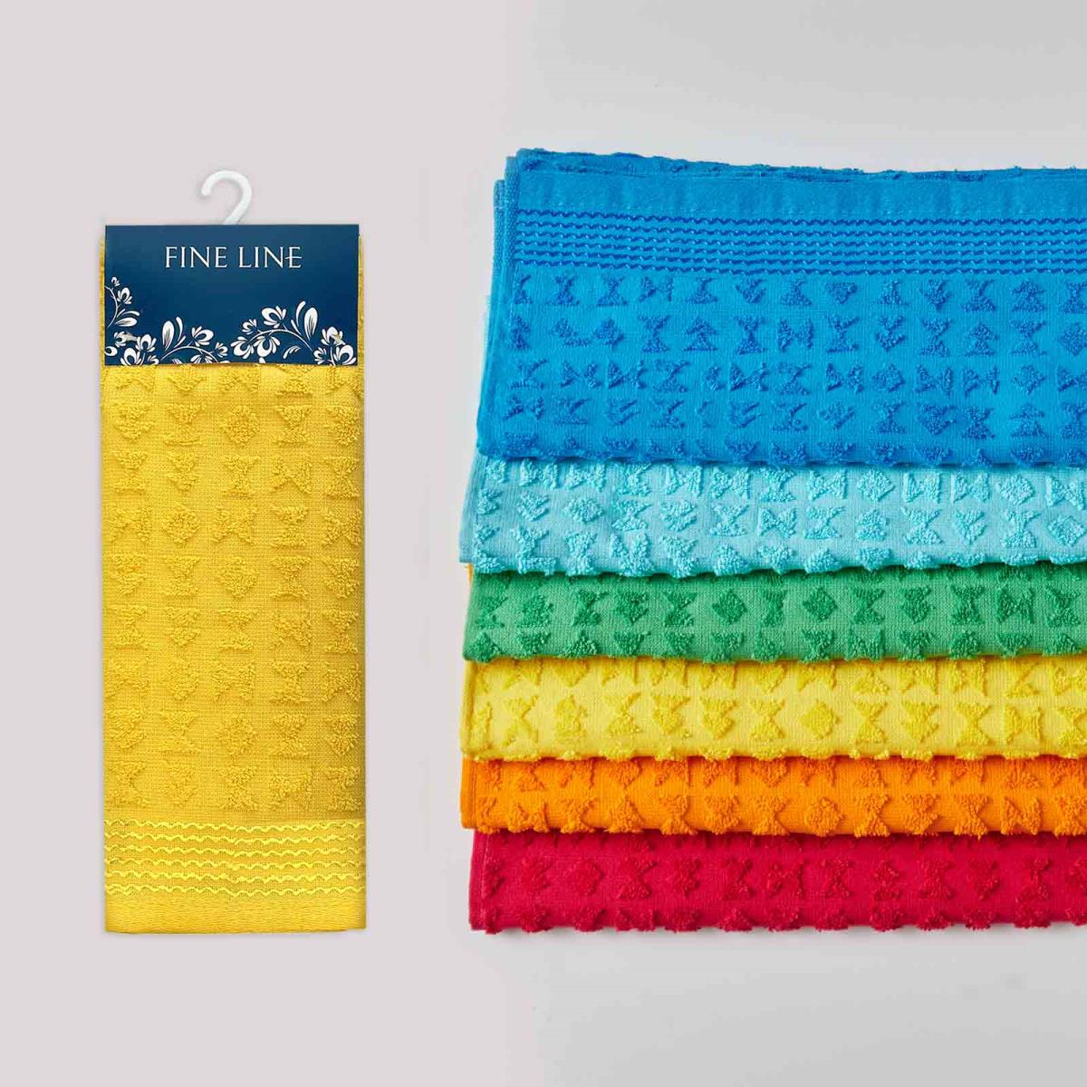 Комплект махровых полотенец Fine Line Звезды желтый на хангере - 3