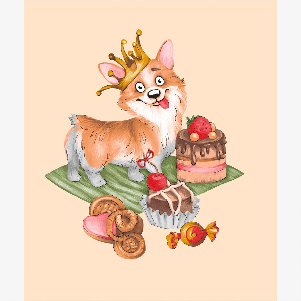 Полотно вафельное 50 см наб рис.62155-1 Корги МОНТИ - 2