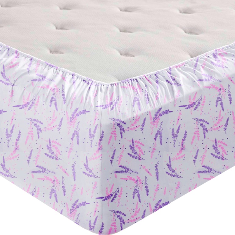 Простыня трикотажная на резинке Fine Line Лаванда белый - 1