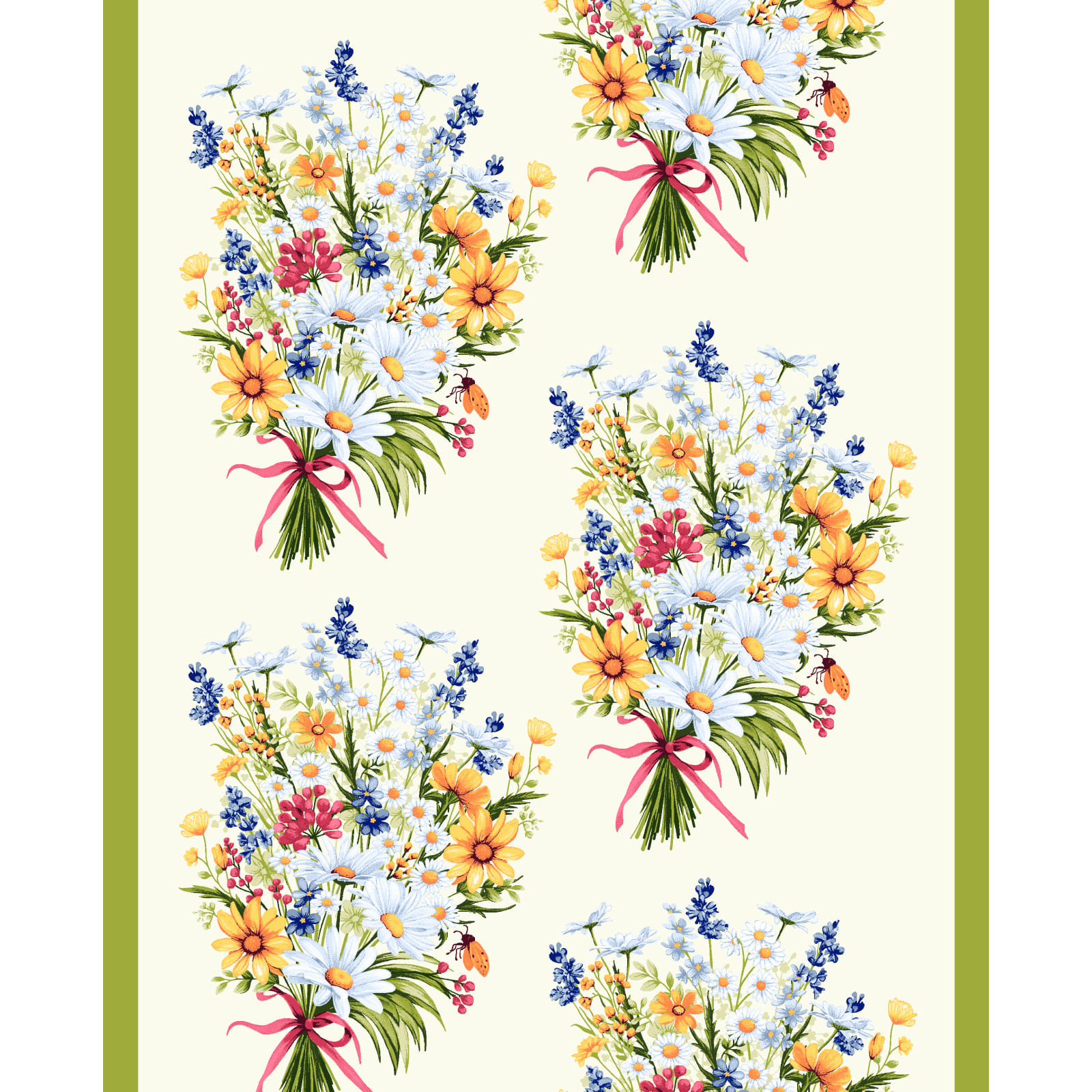 Полотно вафельное 50 см наб рис.29433-1 Весенний букет - 0