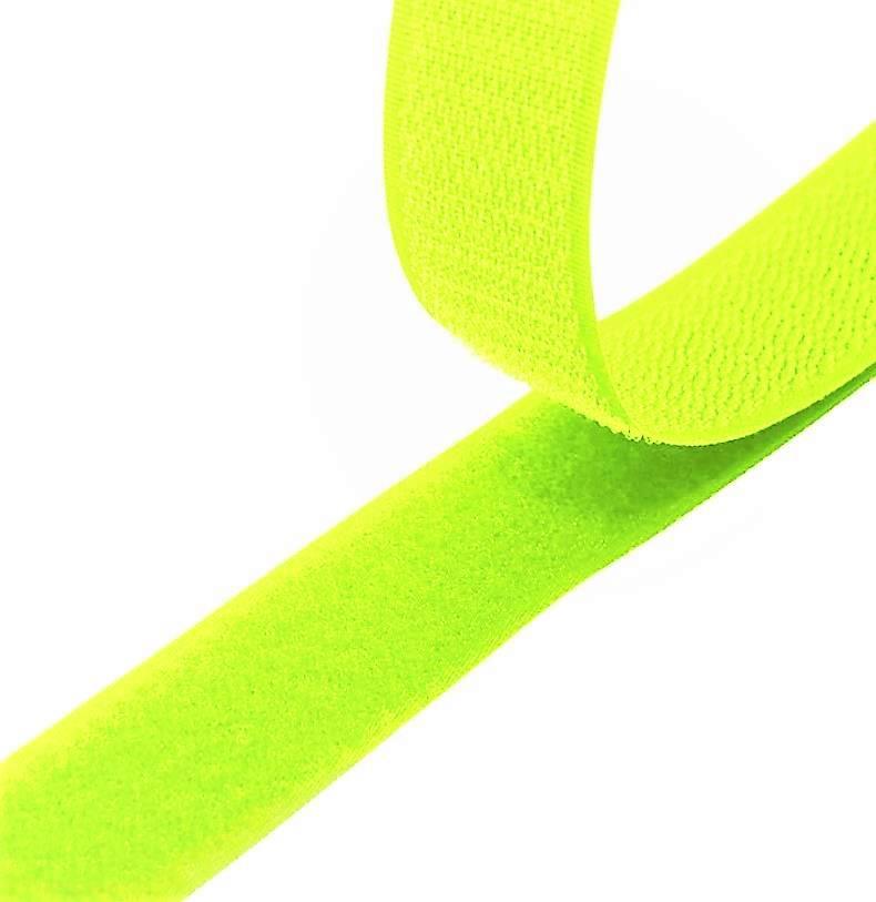 Липучка 20 мм ц128 (крючок + петля) неон-лимон - 0