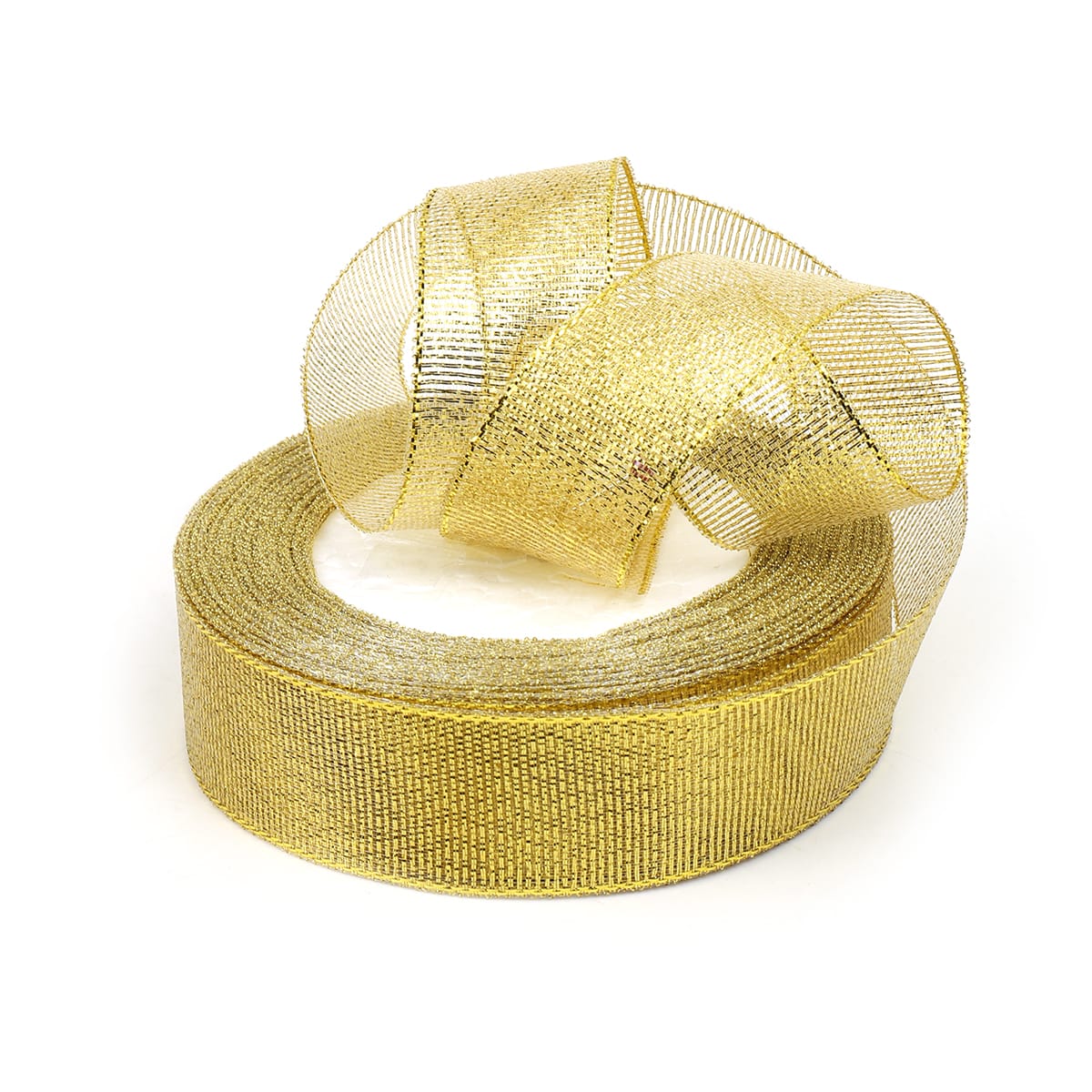 Лента Парча 25 мм цв. золото (22,85м) - 0