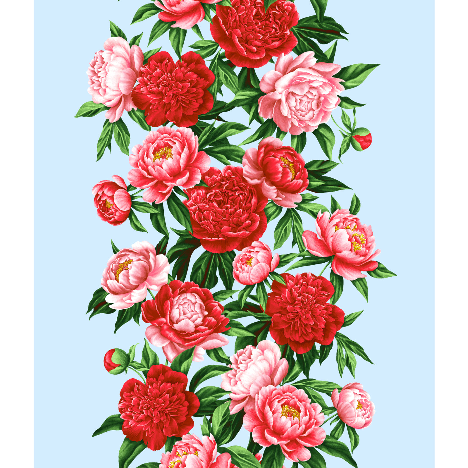 Полотно вафельное 50 см наб рис.29438-1 Пионы - 0