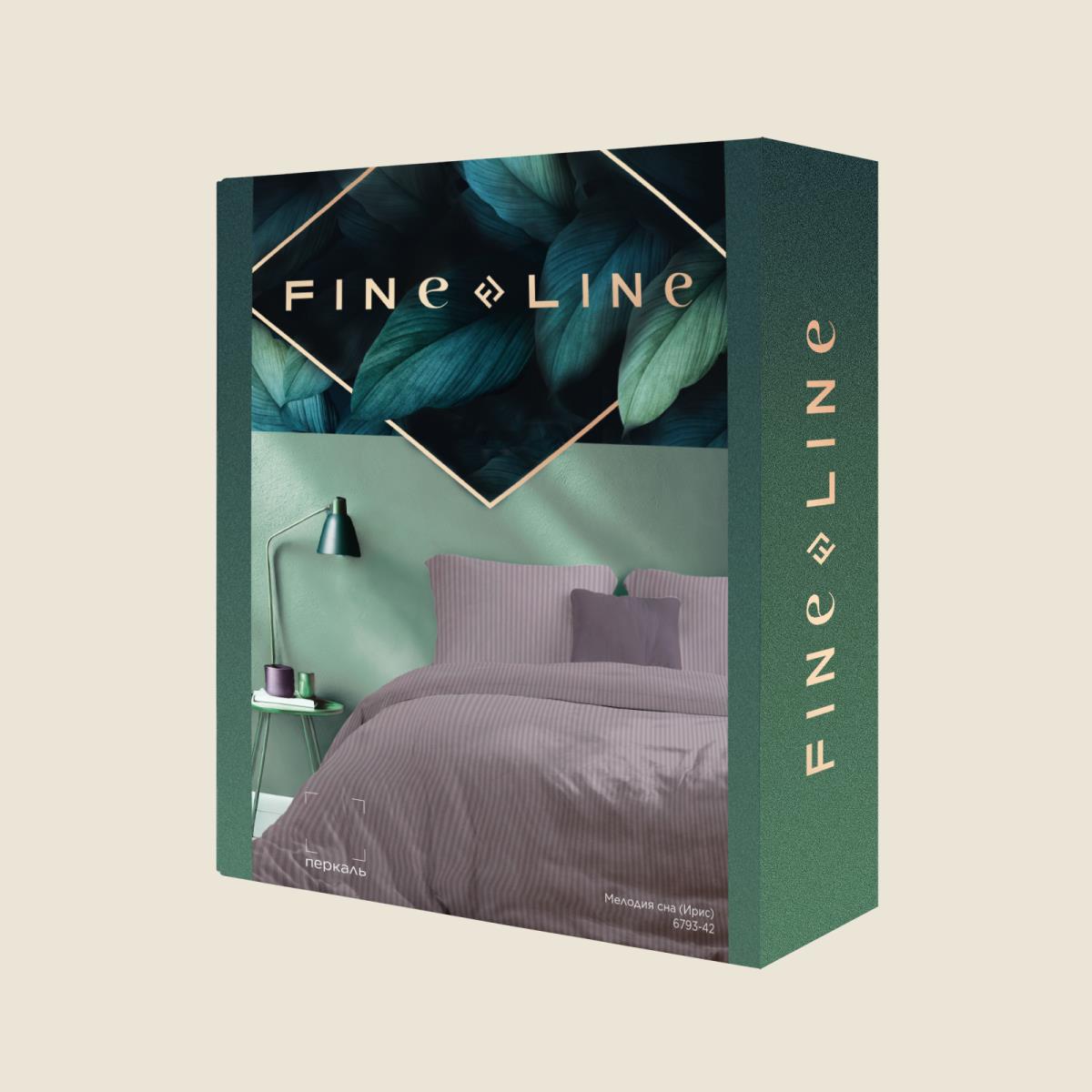 КПБ перкаль Fine Line рис.6793-42 Мелодия сна (ирис) - 3