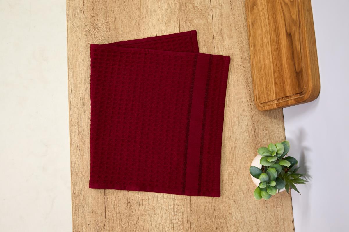 Полотенце вафельное Gala стежка бордовый - 0