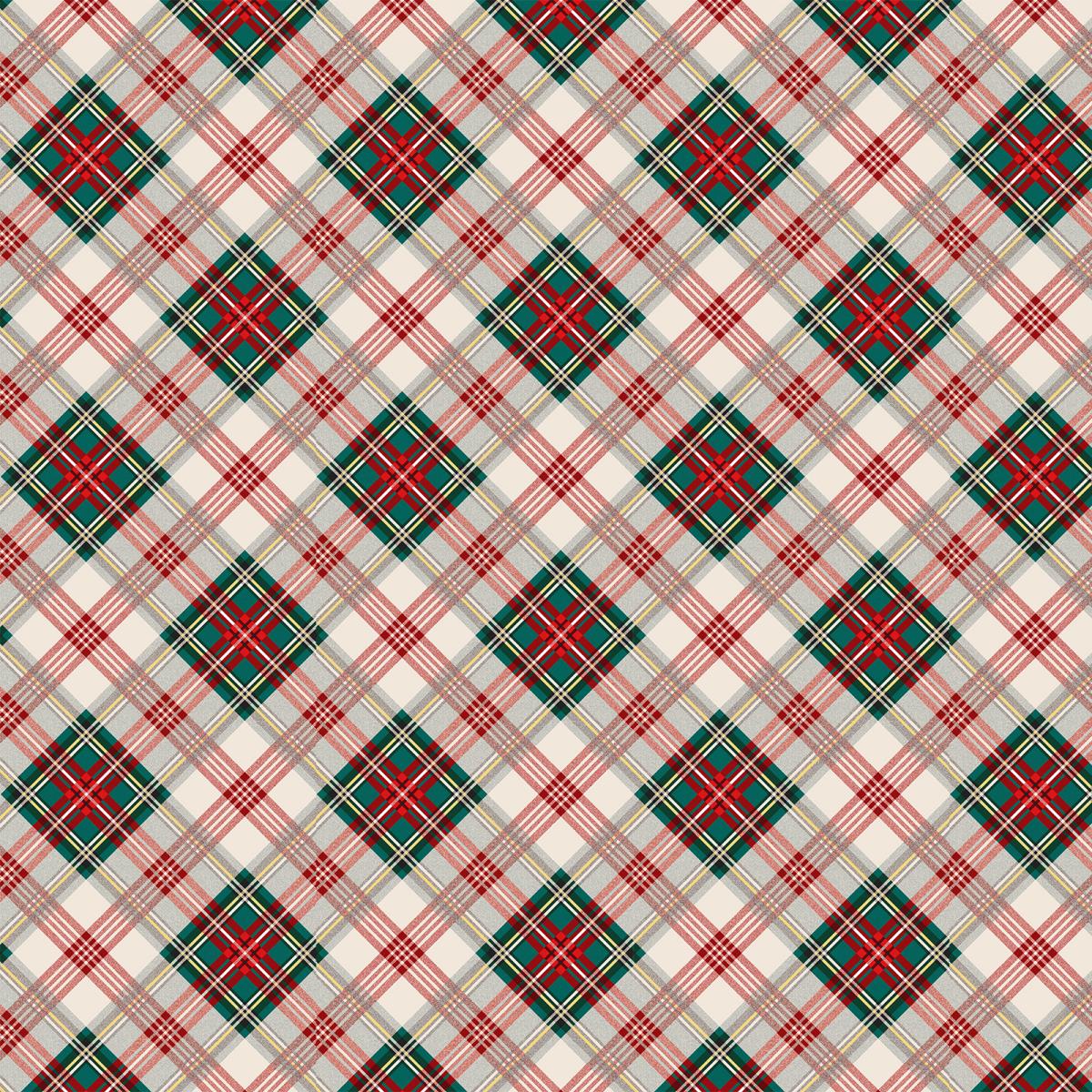 Перкаль 220 см наб рис.43091-1 Новогодний тартан - 1