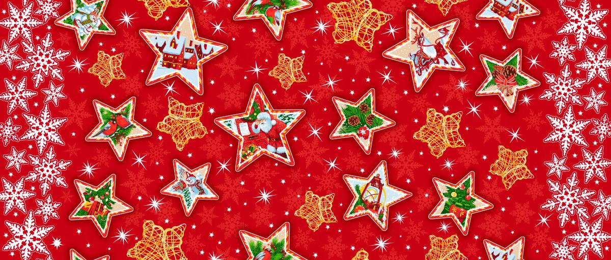 Рогожка 150 см наб рис.35031-1 Новогодние звезды - 0