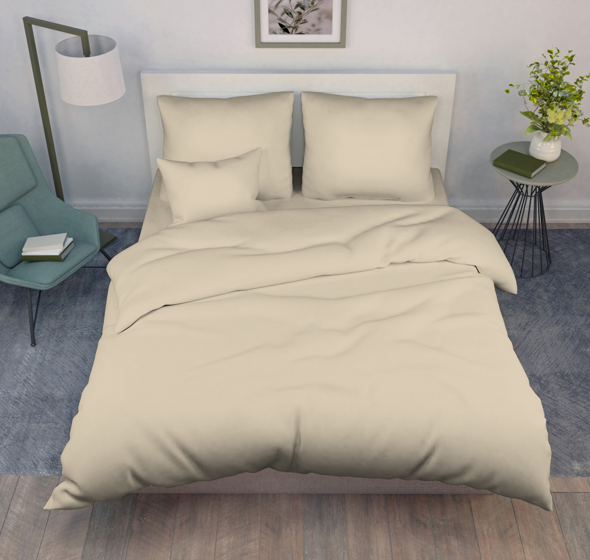 КПБ бязь С любовью Кремовый - 0