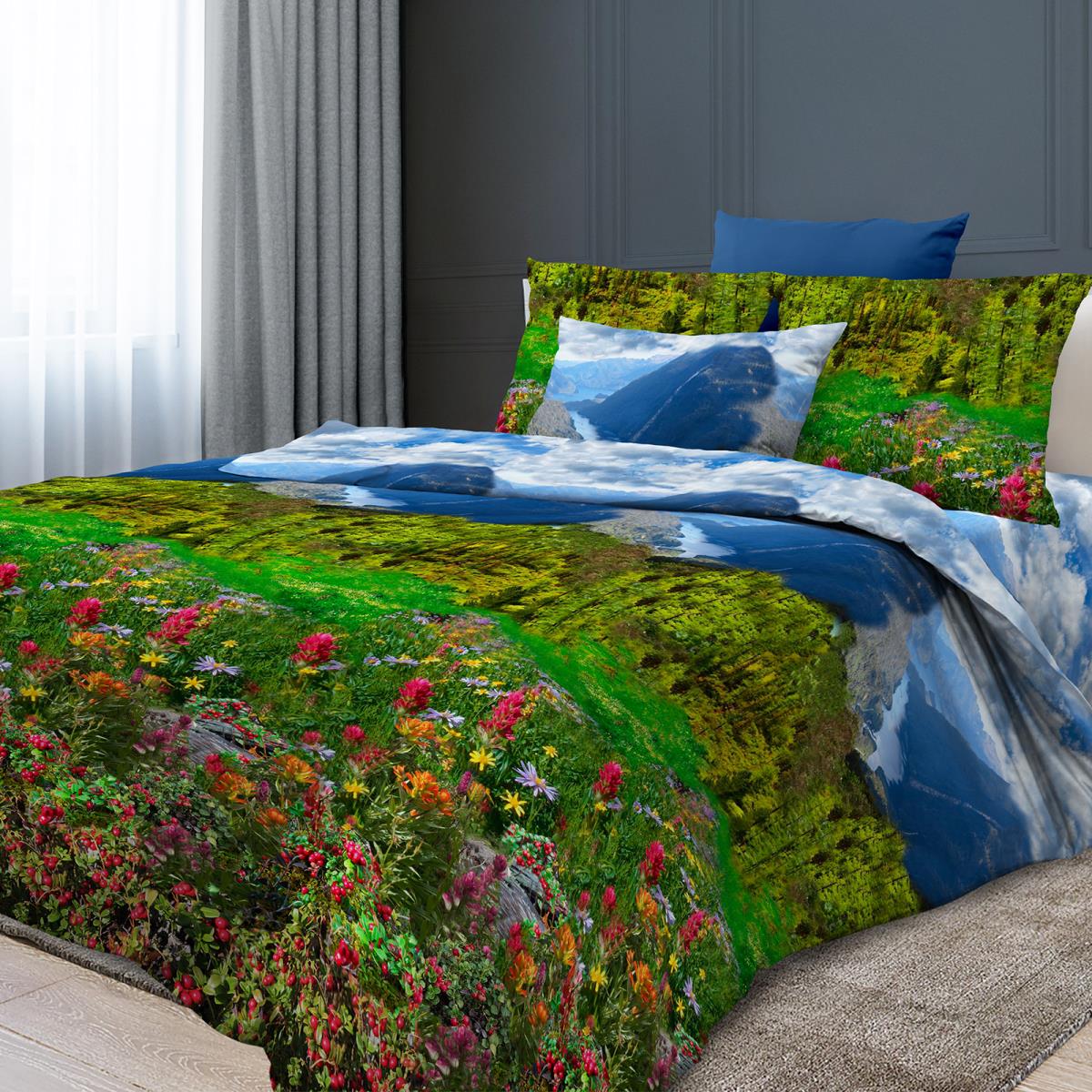 Бязь Премиум 220 см наб рис.6734-1 Алтайские просторы - 0