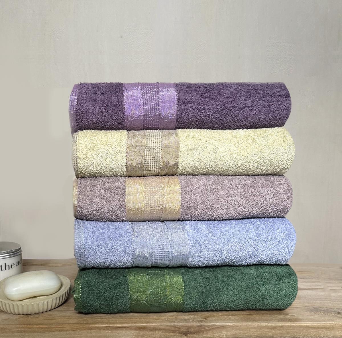 Полотенце махровое Fine Line бордюр Фантазия фиолетово-голубой - 3