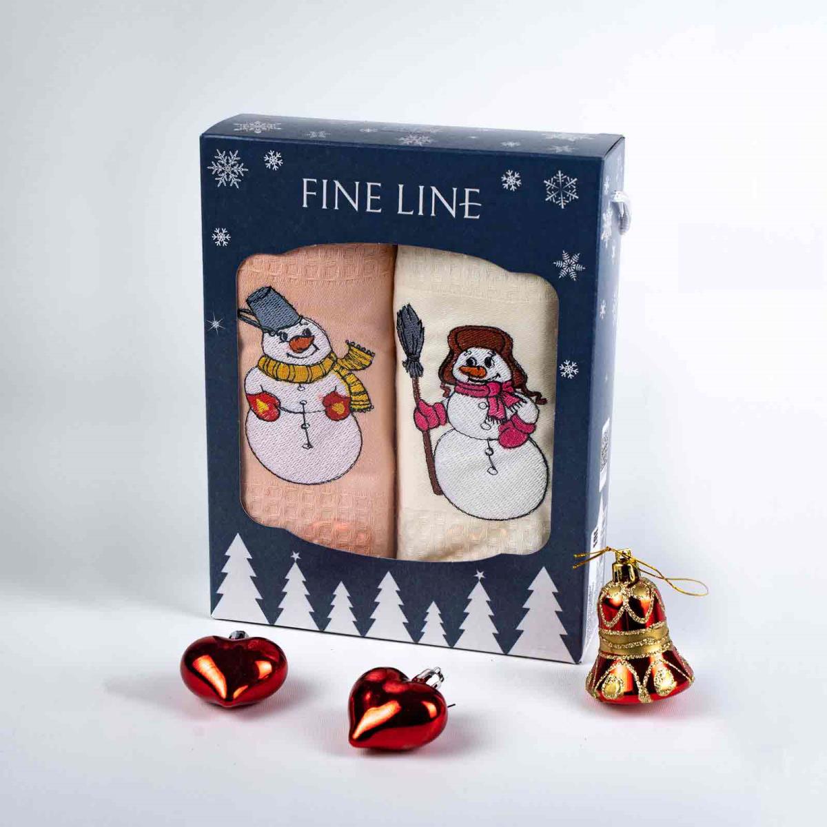 Набор вафельных полотенец Fine Line арт. ДМ-1 Новогодние снеговики - 3