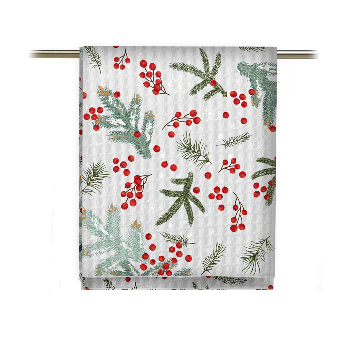 Комплект вафельных полотенец Fine Line рис.62020-1 Снегири - 1