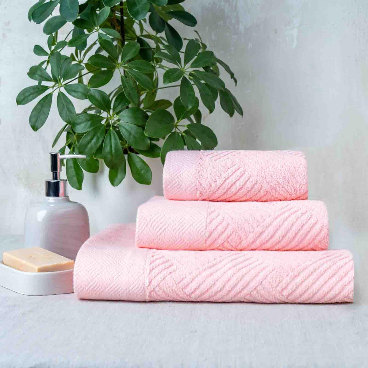 Полотенце махровое Fine Line бордюр Лима розовый - 0