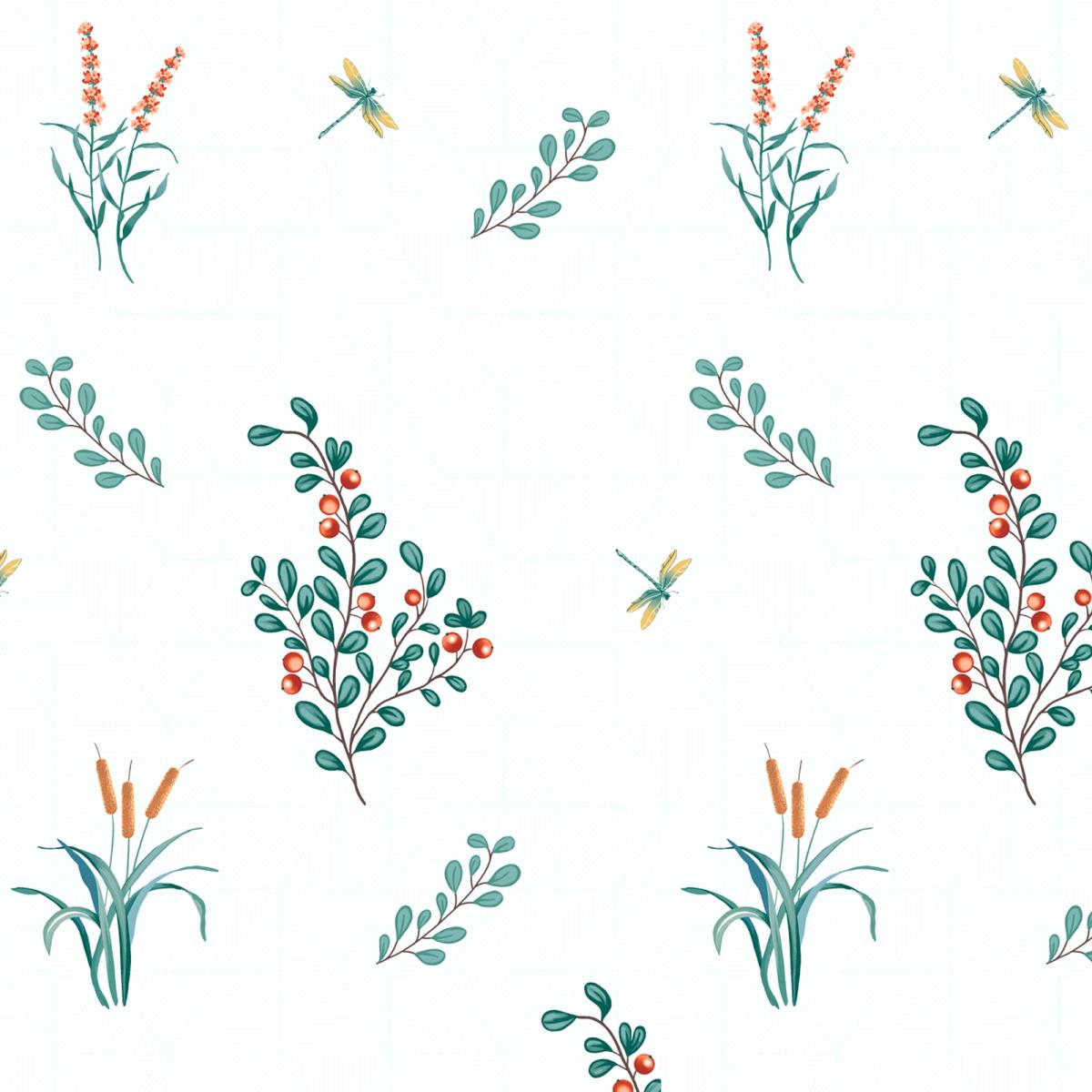 Перкаль 220 см наб рис.50101-1 Брусничная прогулка (комп 923377) - 1