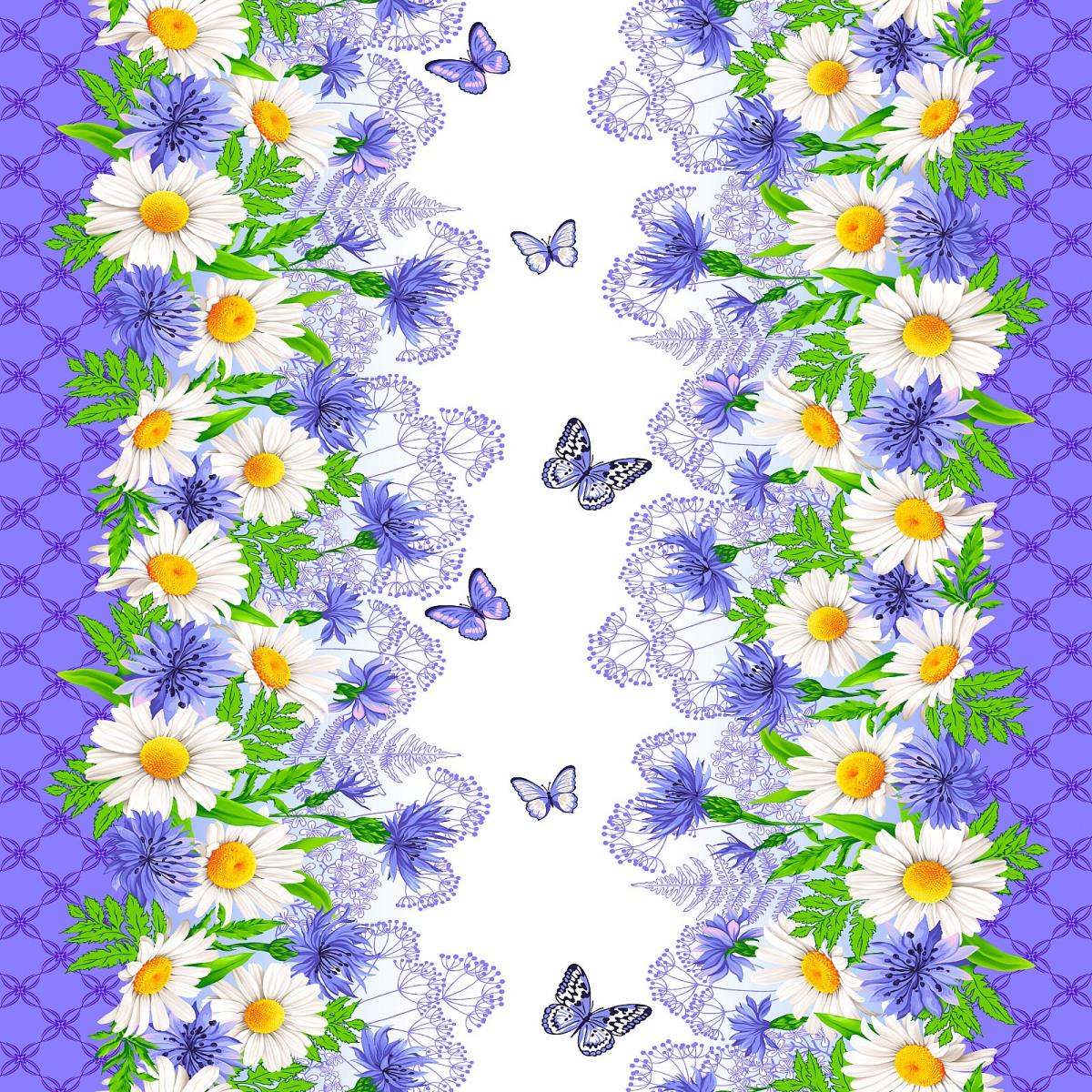 Полотно вафельное 50 см наб рис.5600-1 Букет - 0