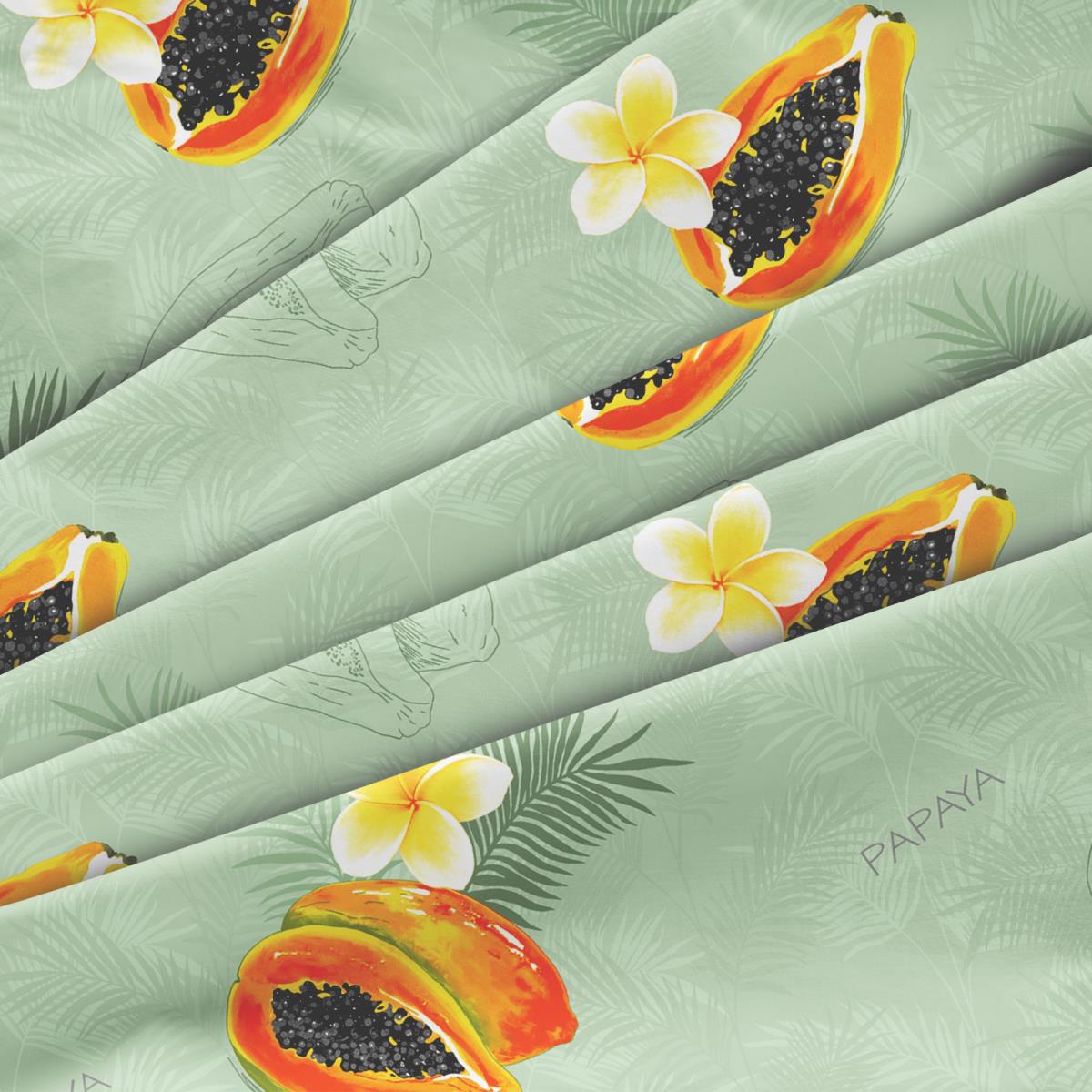 Перкаль 220 см наб рис.50184-1 Папайя сильвер с ГЛИТТЕРОМ (комп 930128) - 2