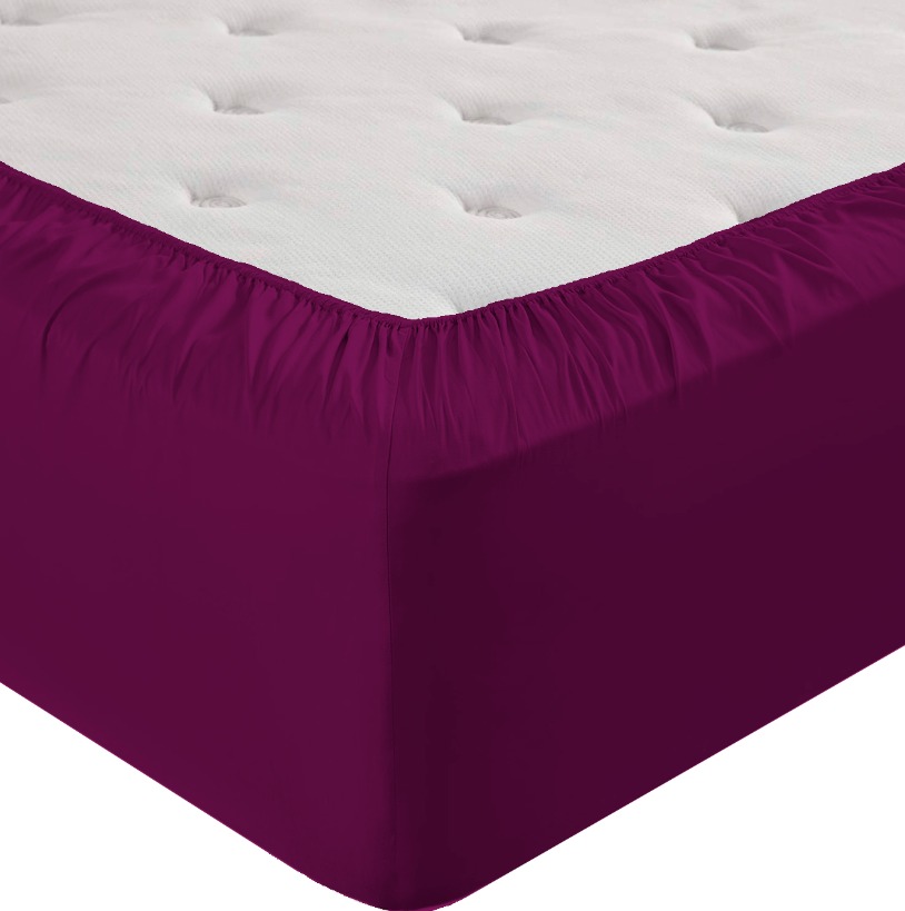 Простыня трикотажная на резинке Fine Line фуксия - 1