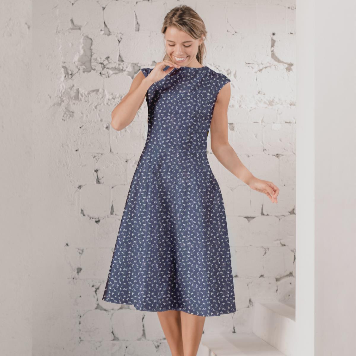 Перкаль 150 см наб рис.64011-1 Галантус синий - 3