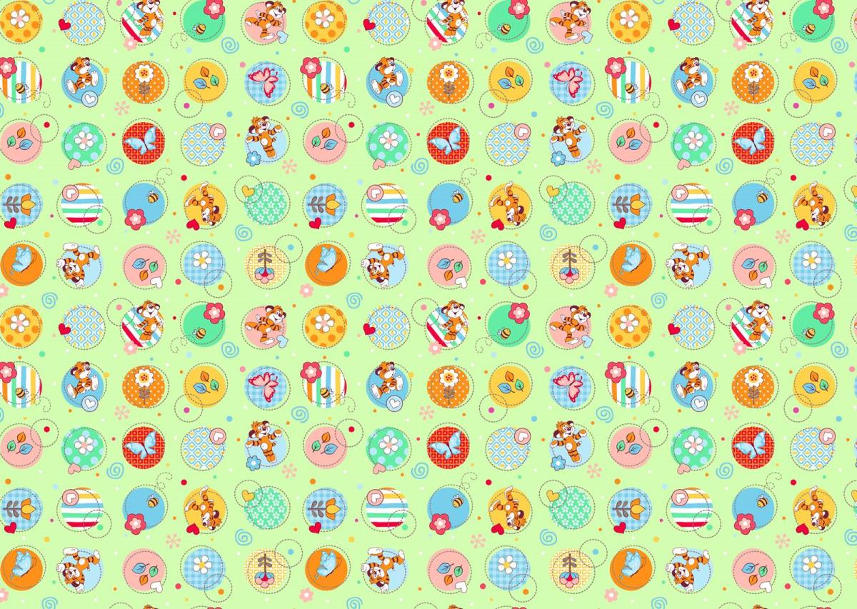 Фланель 90 см наб рис.5556-3 Тигрята - 0