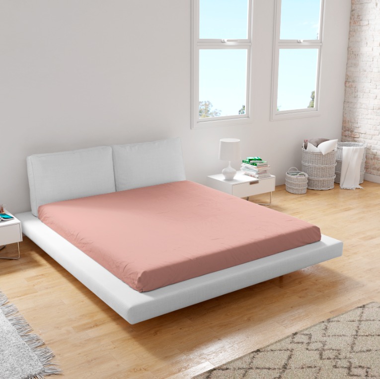 Простыня трикотажная на резинке Fine Line розовый - 2