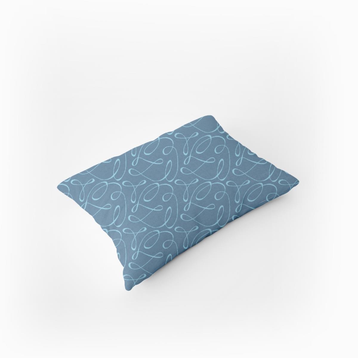 Наволочка трикотажная на молнии Fine Line Вензель синий - 0