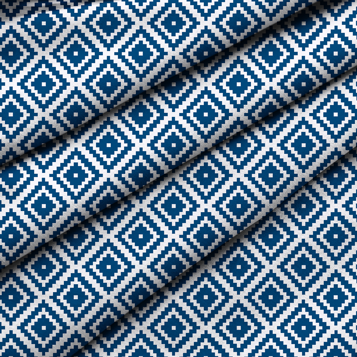 Скатерть рогожка Fine Line рис.62077-2 Геометрия синий - 2