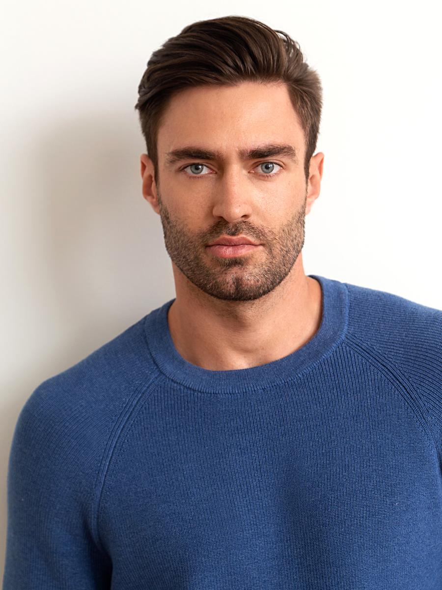 Джемпер муж BeGood AW23MK266A синий меланж - 3