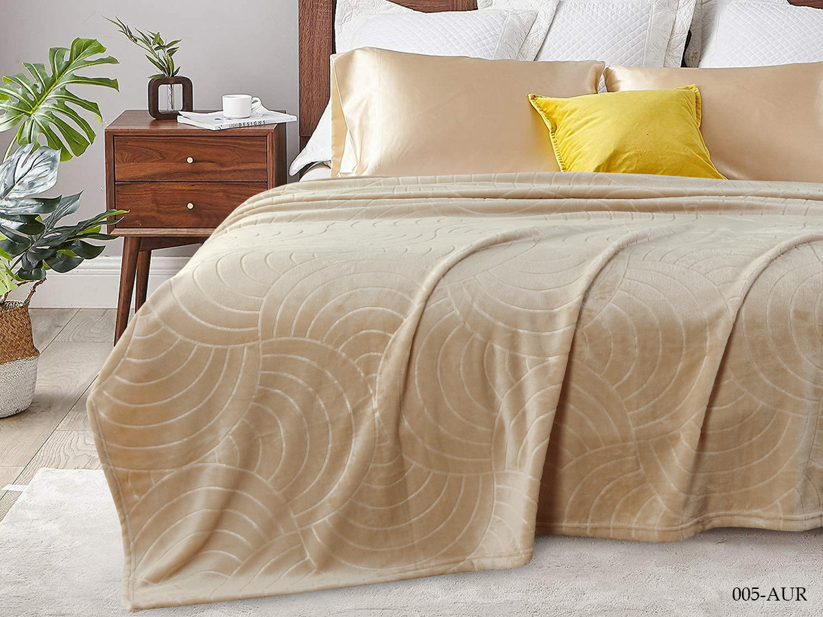 Плед велсофт Fine Line AURA 005-AUR- песок - 0