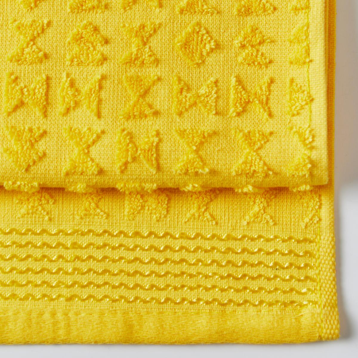 Комплект махровых полотенец Fine Line Звезды желтый на хангере - 2