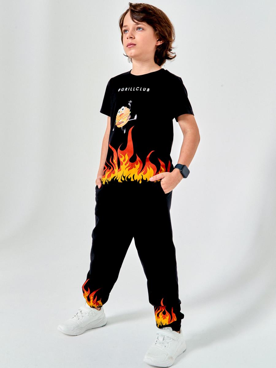 Брюки д/мал Juno SS23BJ620 Eat Repeat черный - 0