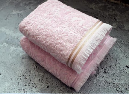 Полотенце махровое СТЕФАНИ/STEFANY, пудровый - 0