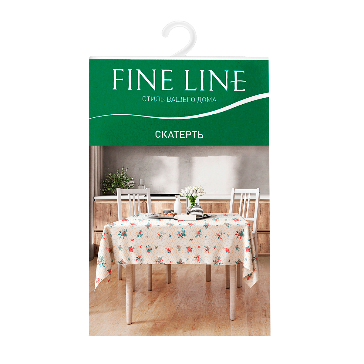 Скатерть рогожка Fine Line рис.62036-1 Рождество - 0