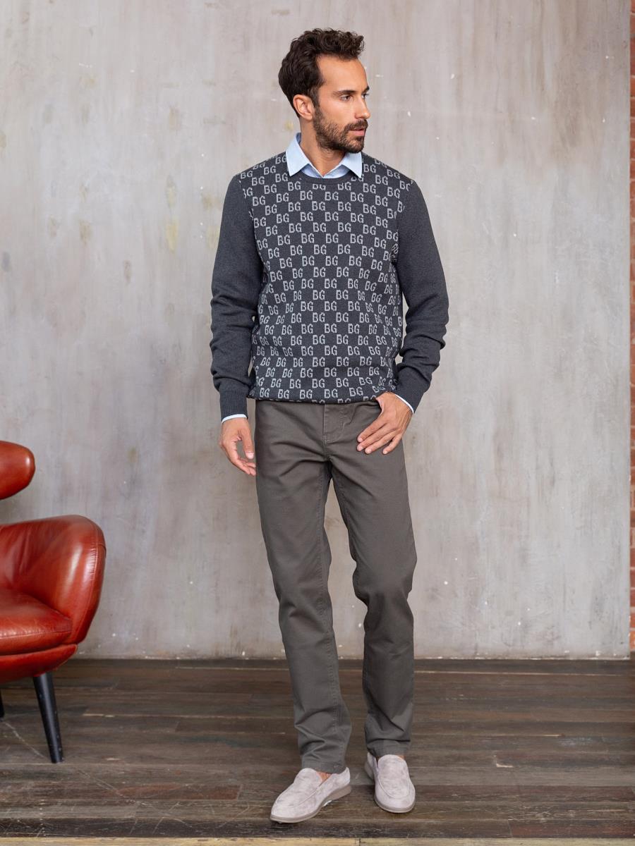 Джемпер муж BeGood AW22MK286 темно-серый меланж - 1