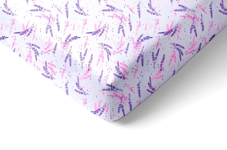 Простыня трикотажная на резинке Fine Line Лаванда белый - 0