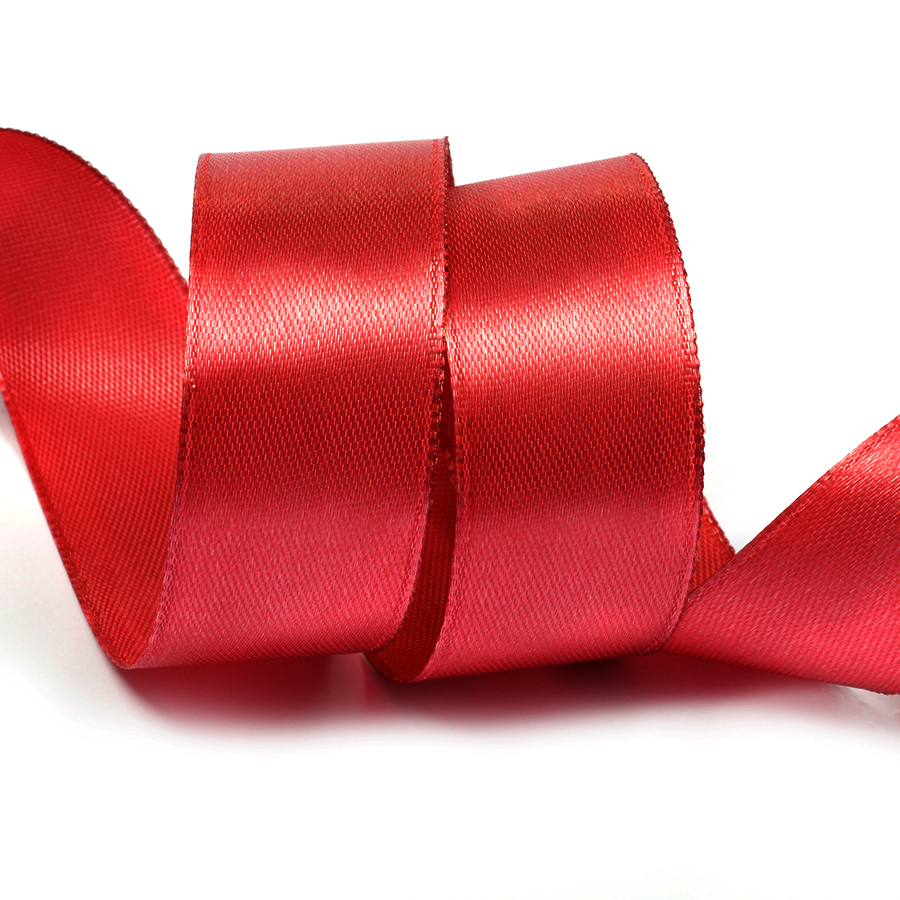 Лента атласная 24мм цв.078 красный (27,4м) - 0