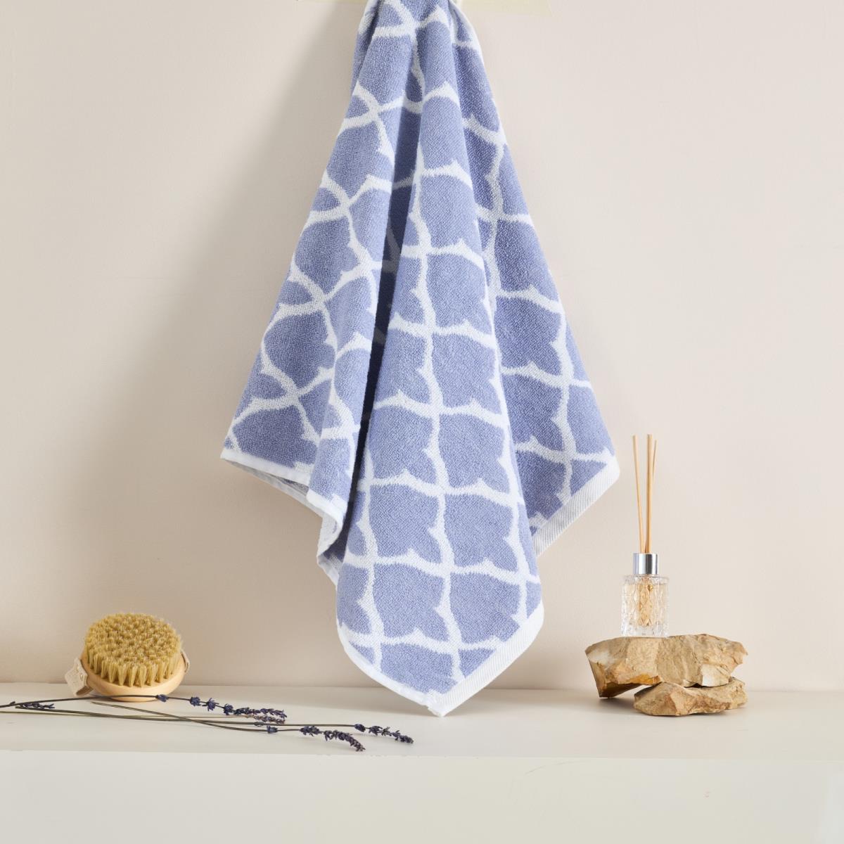 Полотенце махровое Fine Line Орнамент , васильковый, пестроткань - 1