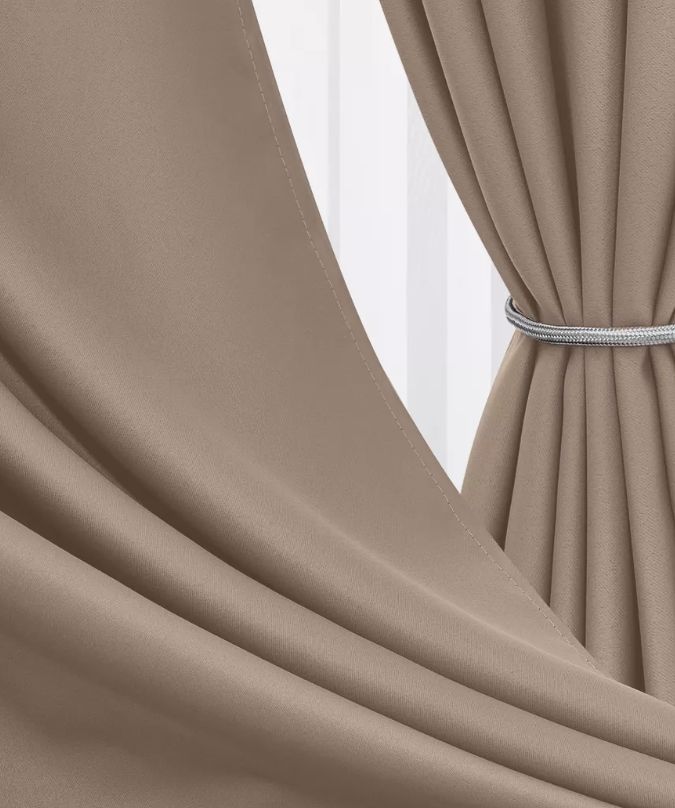 Штора портьера жаккард Fine Line Бамбук, бежевый - 0