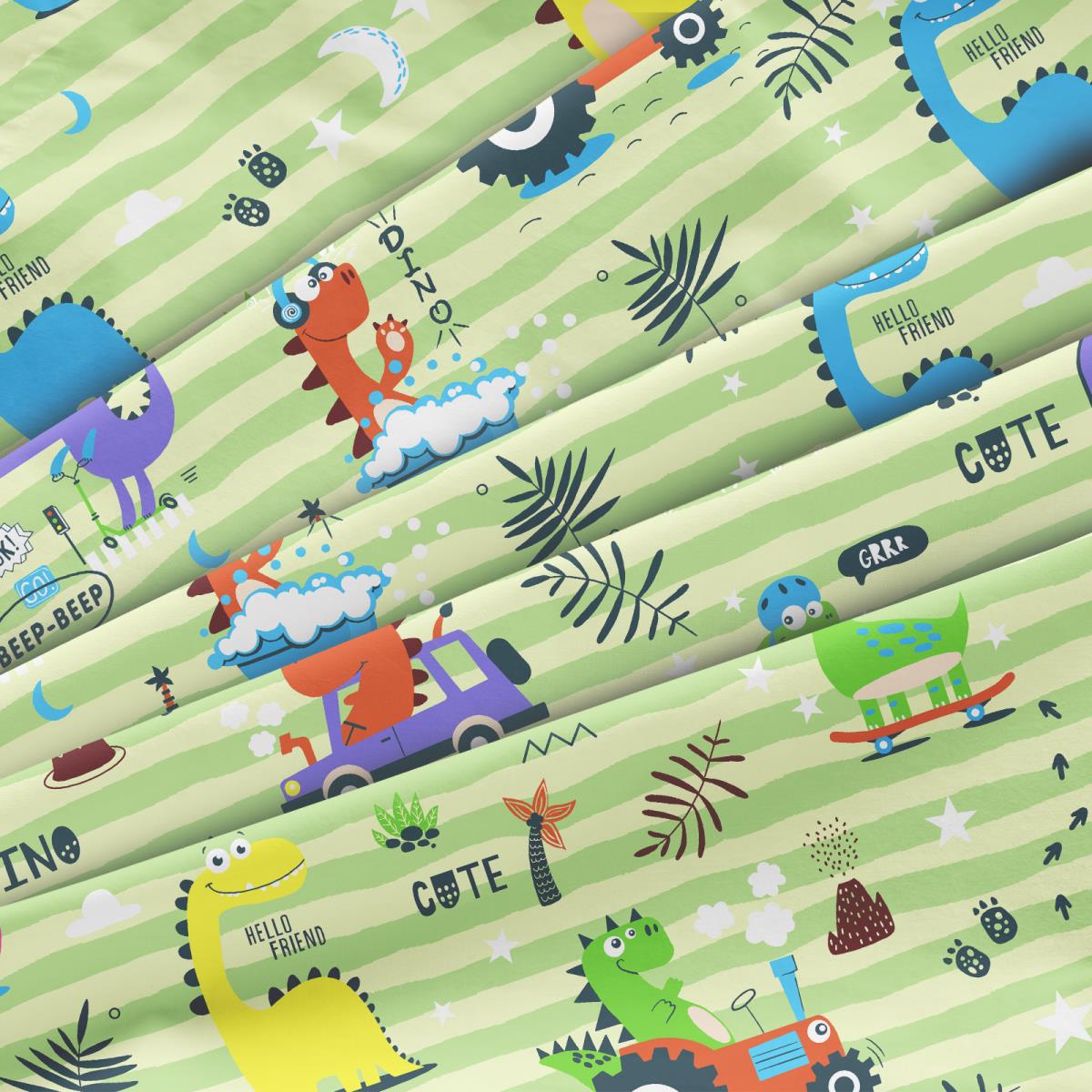 Перкаль 150 см наб рис.64042-1 Олли на зеленом (комп 957542) - 2